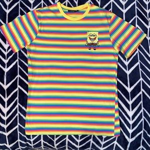 Rainbow spongebob tee shirt